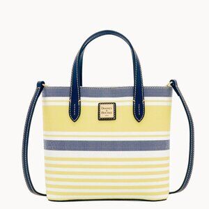 Dooney & Bourke Westerly Mini Waverly Yellow Navy White Striped Mini Tote